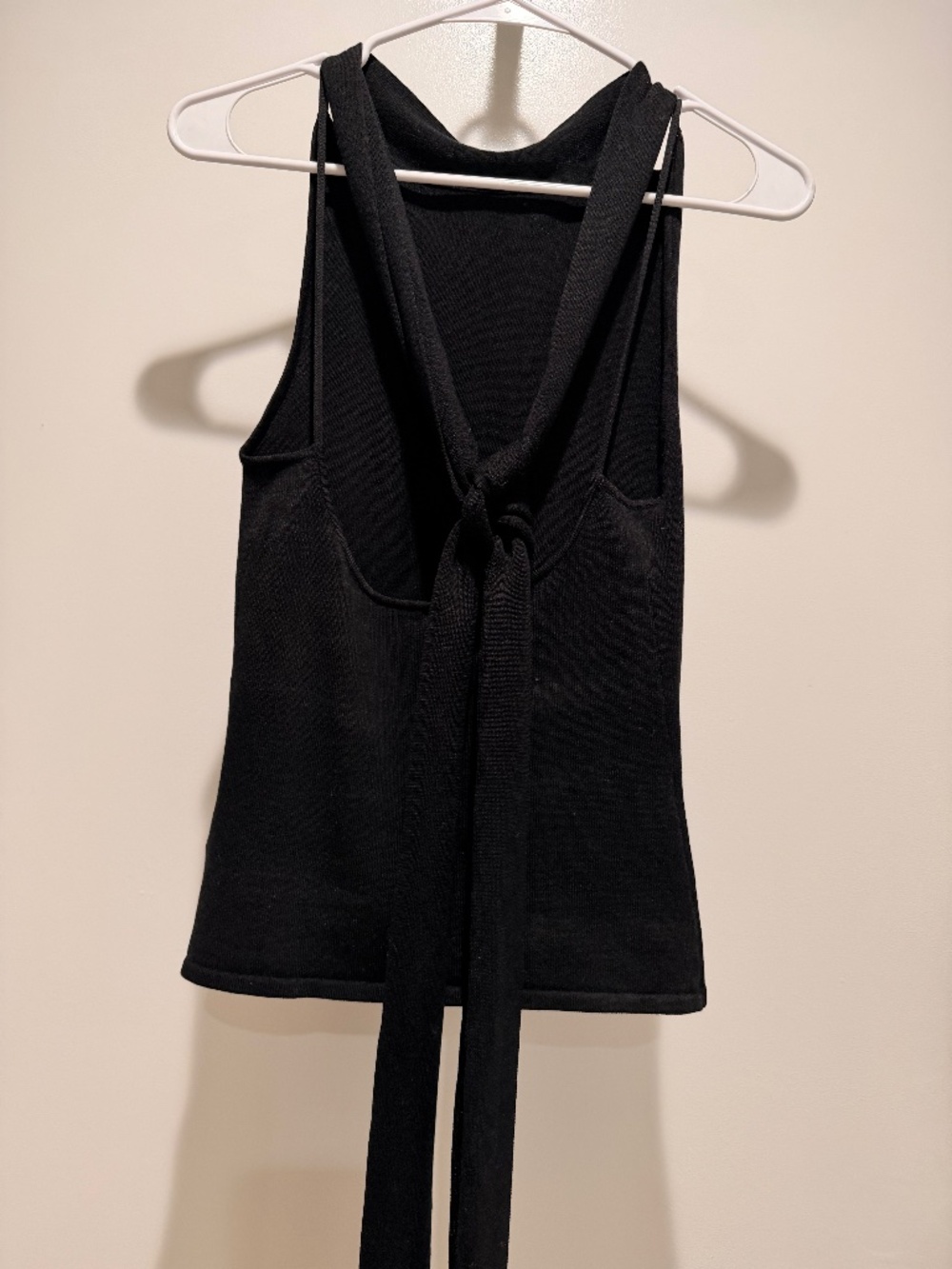St. Agni Black Sleeveless Halter Tie-Back Top - Size XS NWOT